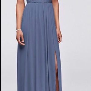 David’s Bridal one shoulder lace bridesmaid dress